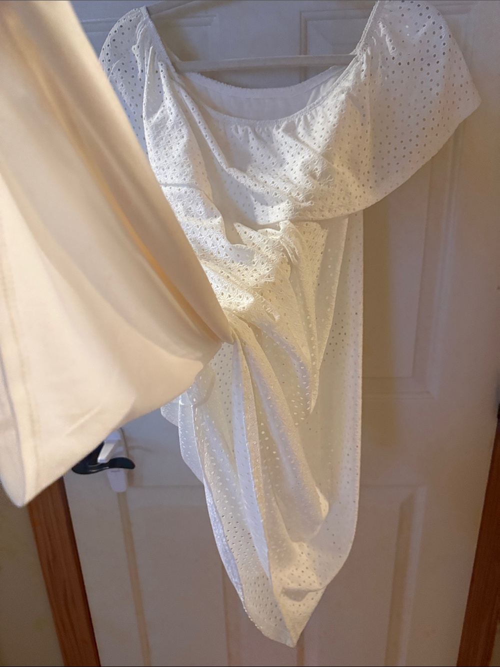 Maurices Off-White One-Shoulder Eyelet Ruffle Dress - Picture 12 of 12